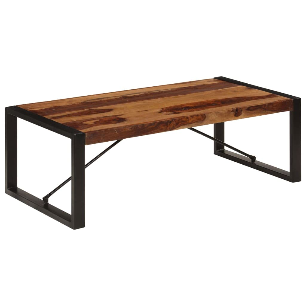 Industrial Coffee Table Solid Sheesham Wood with Metal Legs R231466