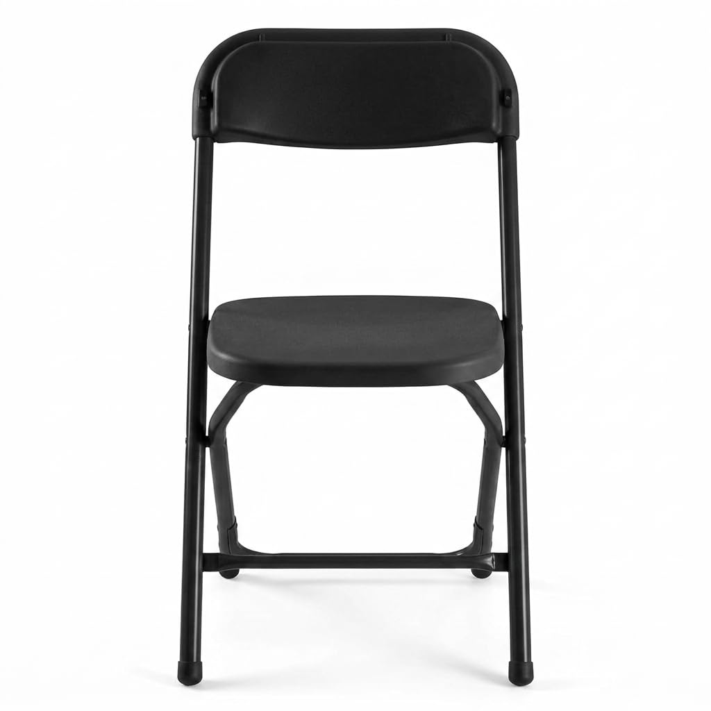 Folding Chairs Set of 10, 330lbs Heavy Duty Plastic Stackable Chairs, Portable Foldable Indoor Outdoor Chairs for Party, Camping, Patio & Events, Black O821
