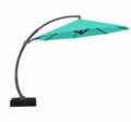 11ft Turquoise Blue Offset Cantilever Patio Umbrella with Base P14999