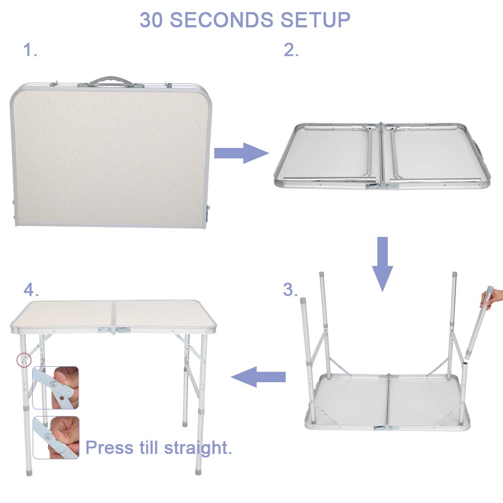 3ft Portable Folding Aluminum Camping Table X51337