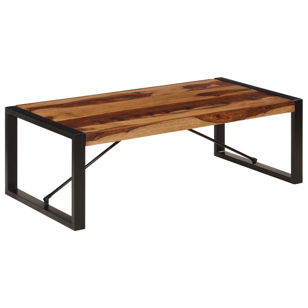 Industrial Coffee Table Solid Sheesham Wood with Metal Legs R231466