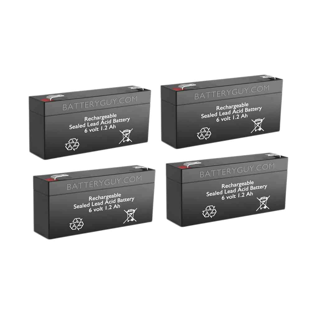6V 1.2Ah Rechargeable SLA Batteries Set of 4 H389713
