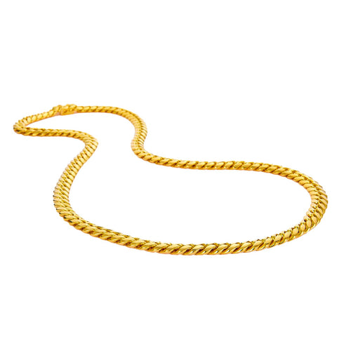 14k Yellow Gold Solid Cuban Curb Chain Necklace I366872