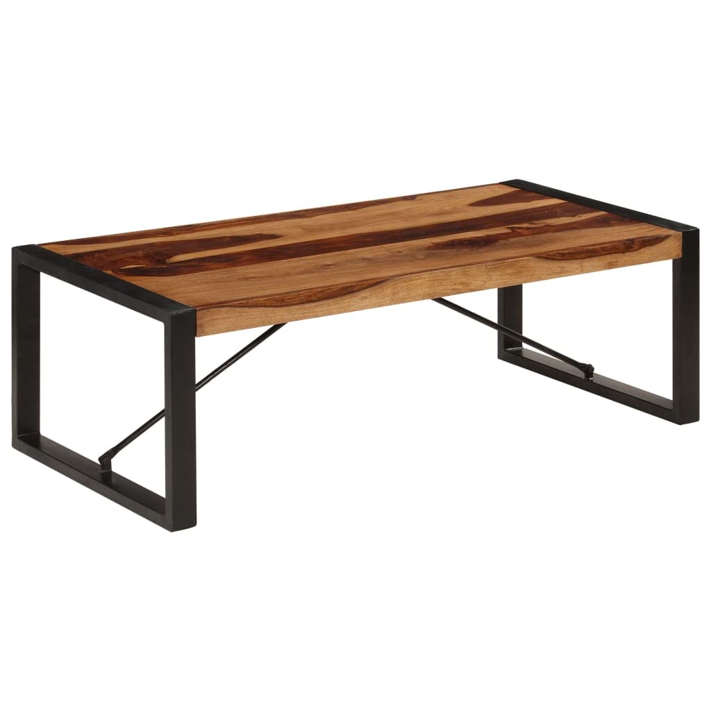 Industrial Coffee Table Solid Sheesham Wood with Metal Legs R231466