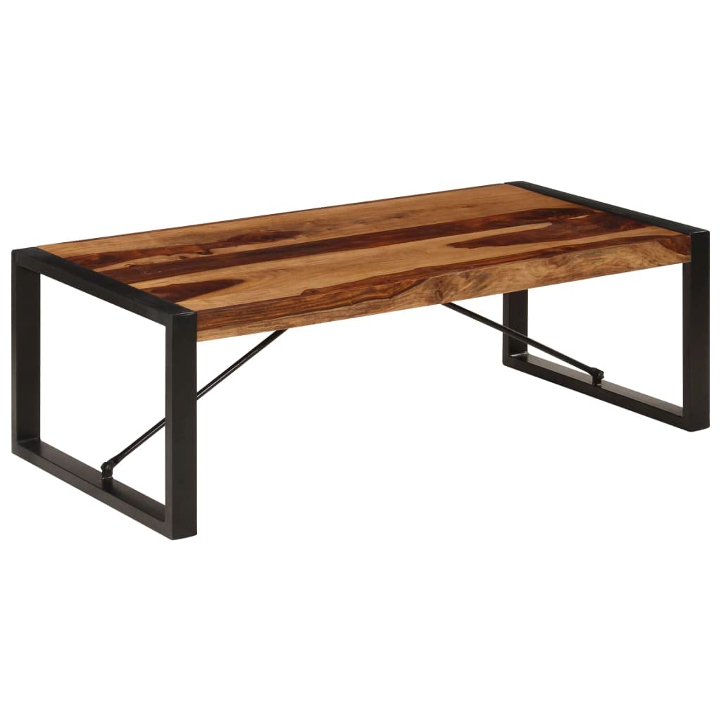 Industrial Coffee Table Solid Sheesham Wood with Metal Legs R231466