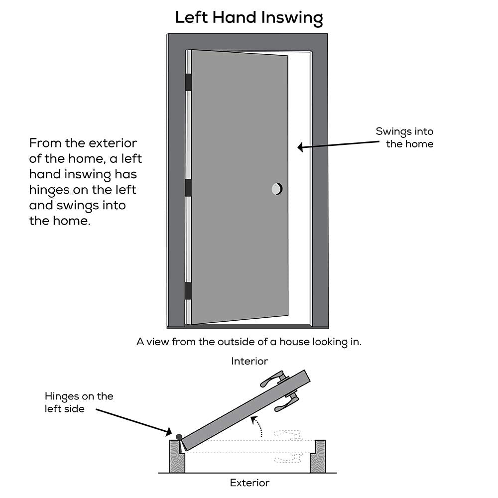 Fiberglass Left Hand Inswing Prehung Exterior Door 36" x 80" H19209