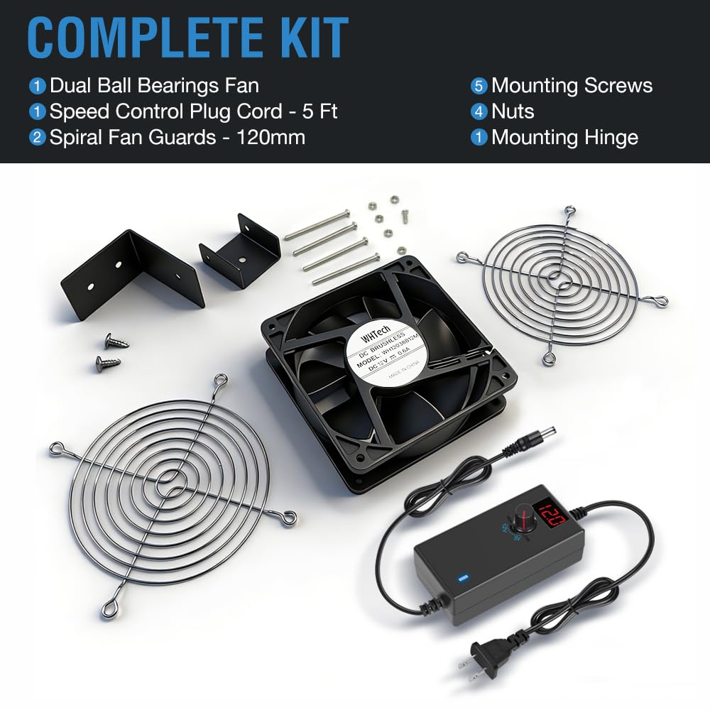 120mm x 38mm AC Muffin Fan with Variable Speed Controller V774112