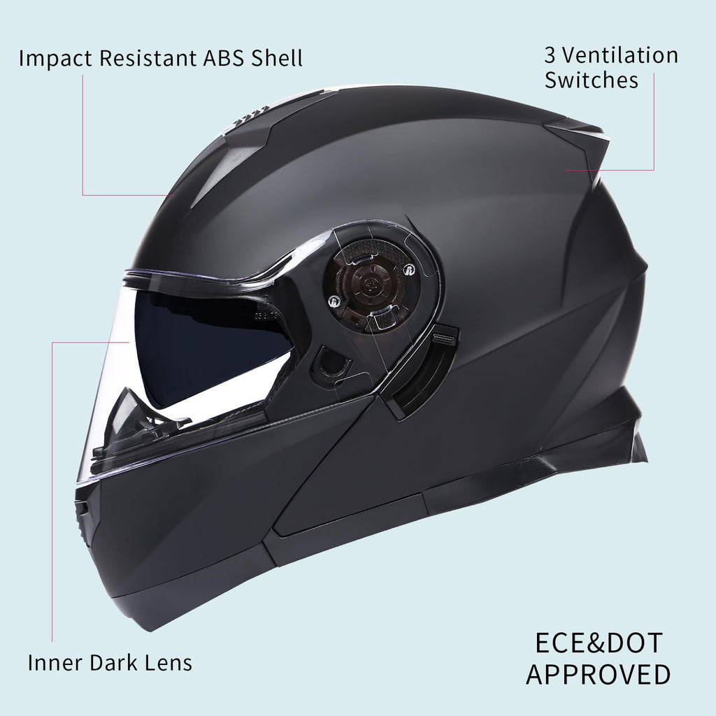 Modular Motorcycle Helmet Flip Up Anti-Fog Lens M197846