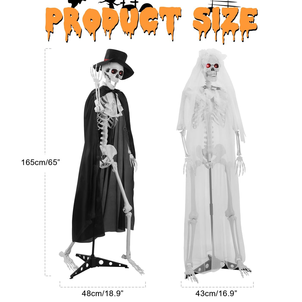 Halloween Skeleton Decor, 5.4 ft Posable I86989