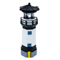 Solar Powered Resin Lighthouse Garden Light Black White J493
