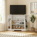 Corner TV Stand with Power Outlet & Barn Doors Z495