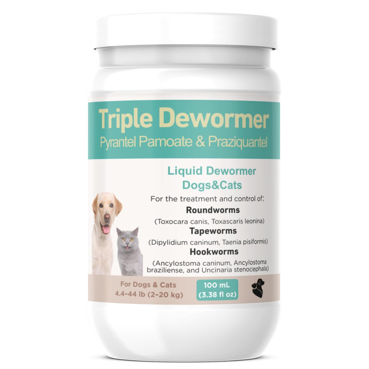 Broad Spectrum Pyrantel Pamoate and Praziquantel Dewormer Liquid 3.38 fl oz K46620