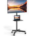 Rolling TV Stand on Wheels for 23-65 Inch TVs, Tilt Mobile TV Cart Holds up to 99 lbs with Adjustable Height Shelf H9430
