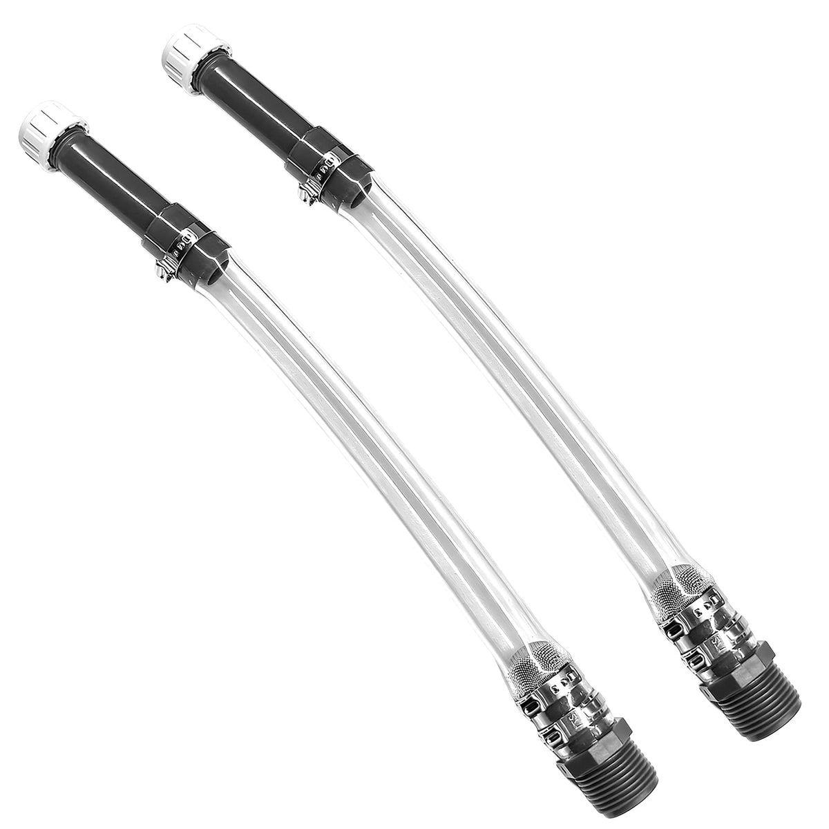 2PCS Clear Fuel Filler Jug Hose Quick Fill Spout D6658