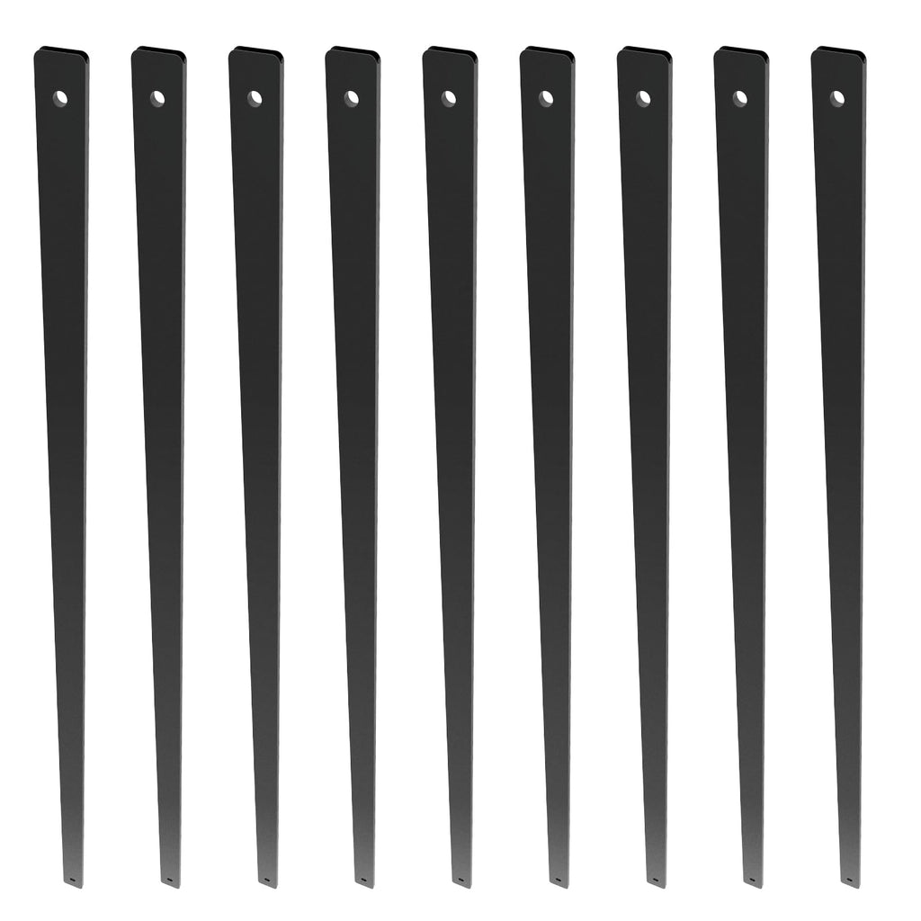 29.5"x1" Flat Aluminum Alloy 51 Pack Satin Black Metal Balusters S6369