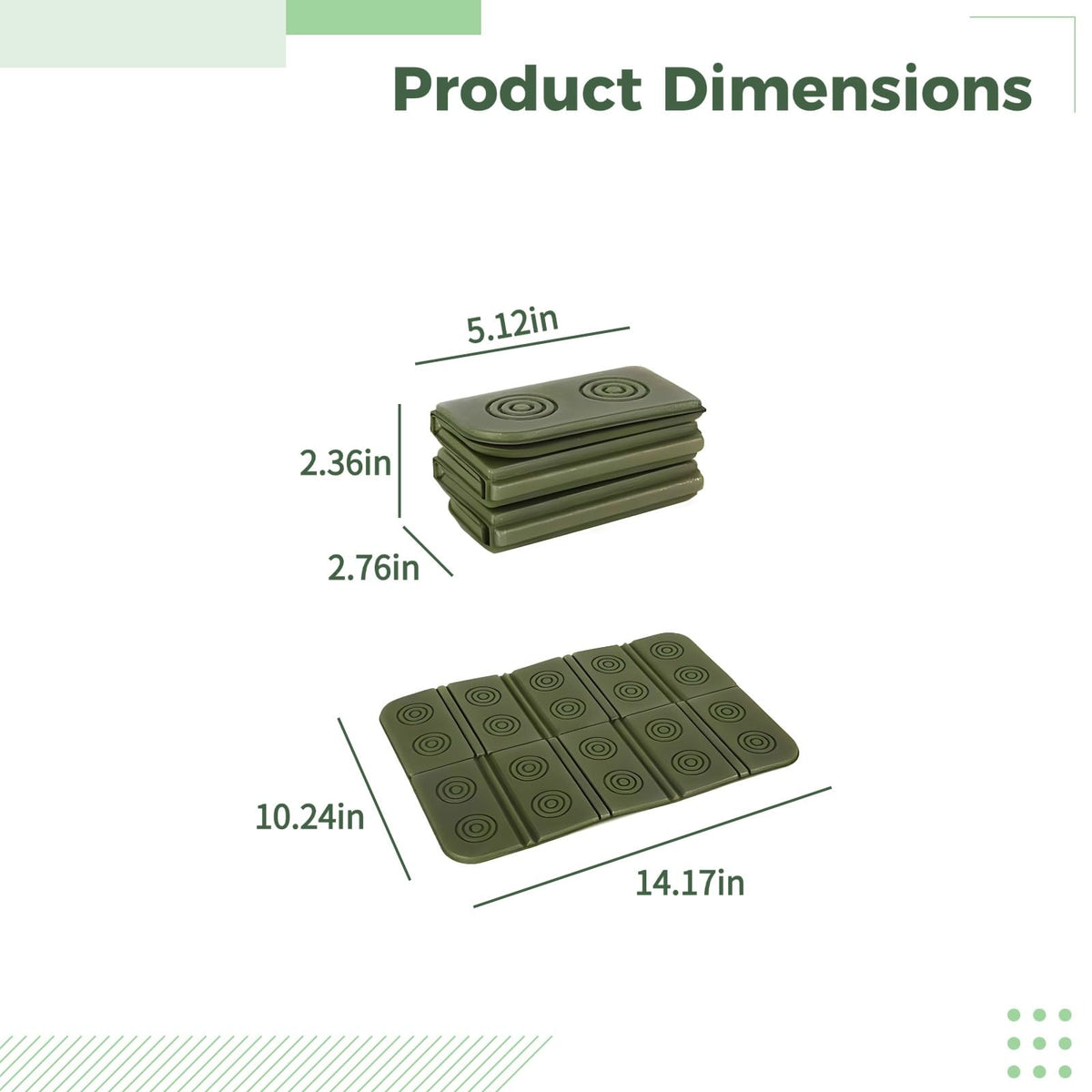 2 Pcs Folding Waterproof Foam Camping Mat Seat Cushion I56521