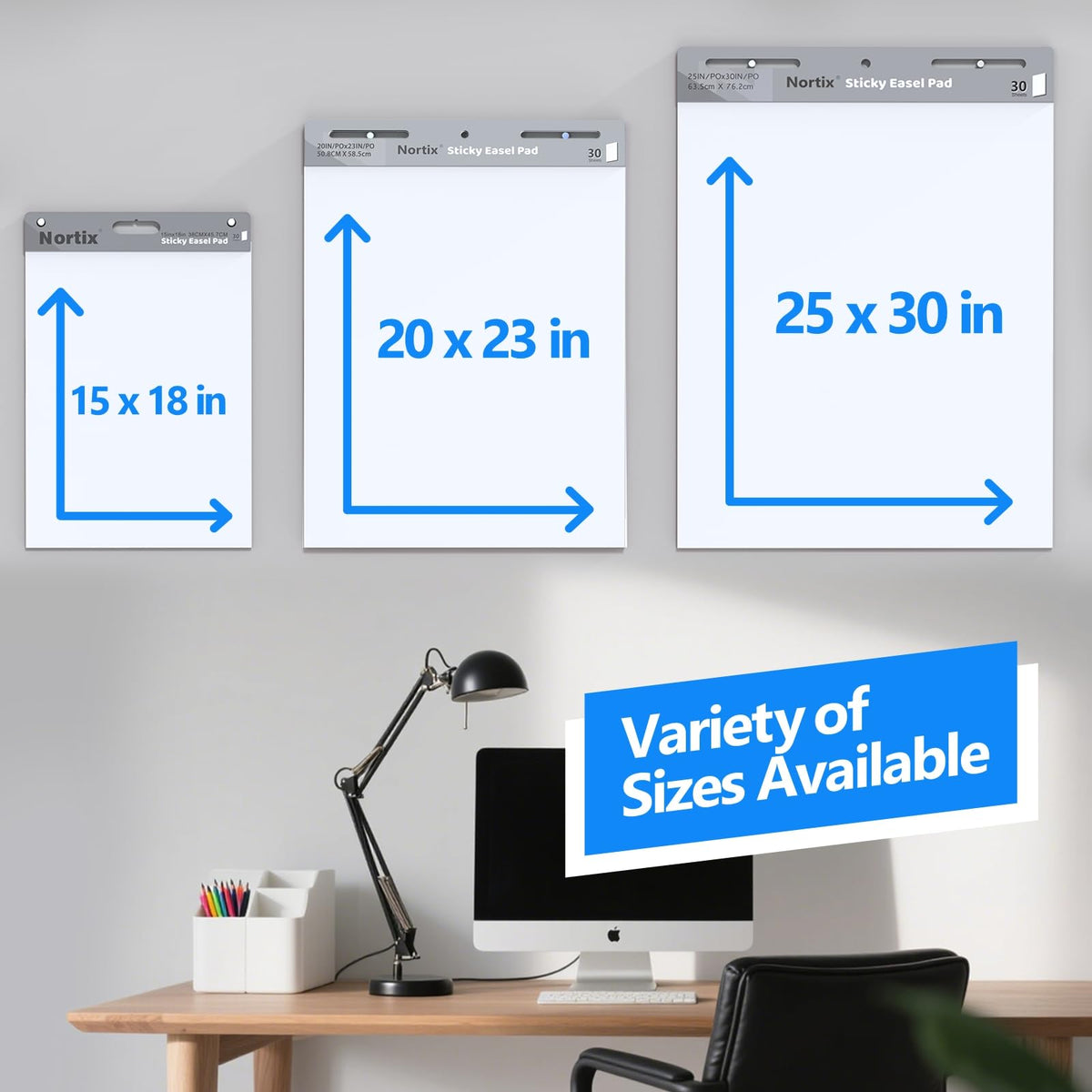 Sticky Easel Pads, 20 x 23 inch, 30 Sheets/Pad, 8 Pads F3806