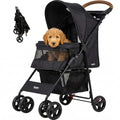Foldable Pet Stroller with Mesh, Storage Basket & Cup Holder Q158330
