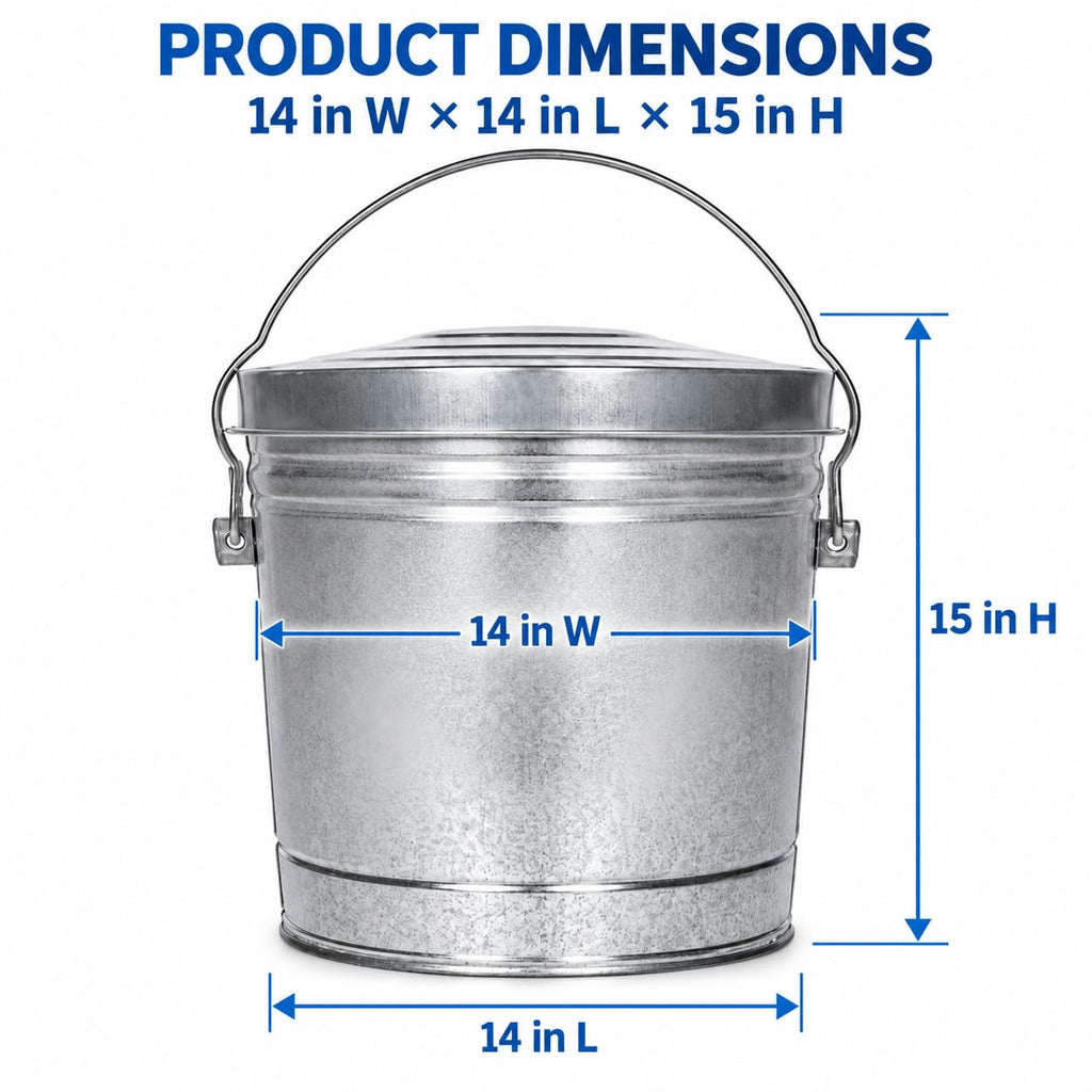 6-Gallon Galvanized Steel Storage Can with Locking Lid E4980