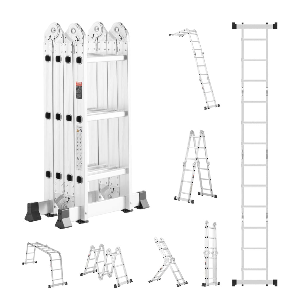 Multi-Purpose Folding Ladder, 7-in-1 Adjustable Telescoping Ladder, 330 lbs Capacity B19934