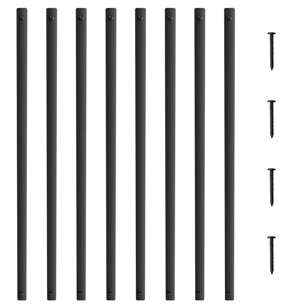 29.5"x1" Flat Aluminum Alloy 51 Pack Satin Black Metal Balusters S6369