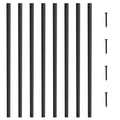 29.5"x1" Flat Aluminum Alloy 51 Pack Satin Black Metal Balusters S6369