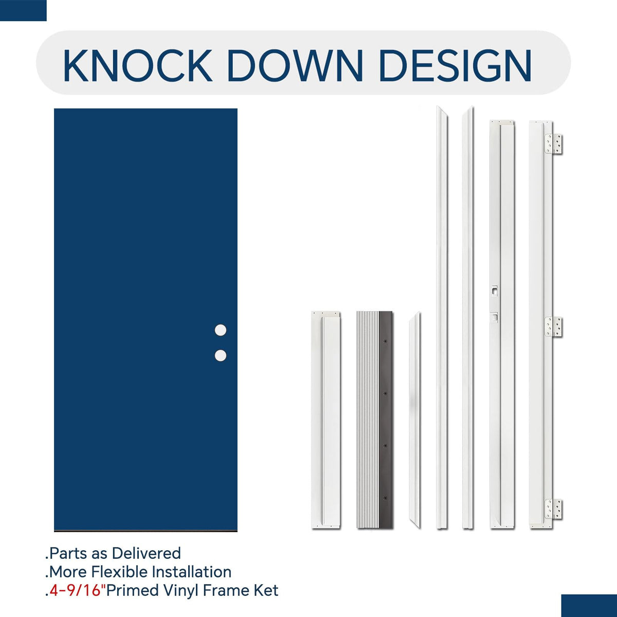 Fiberglass Exterior Door with Brickmould, 36 x 80 Left Hand Inswing 9 Lite Glass V1319
