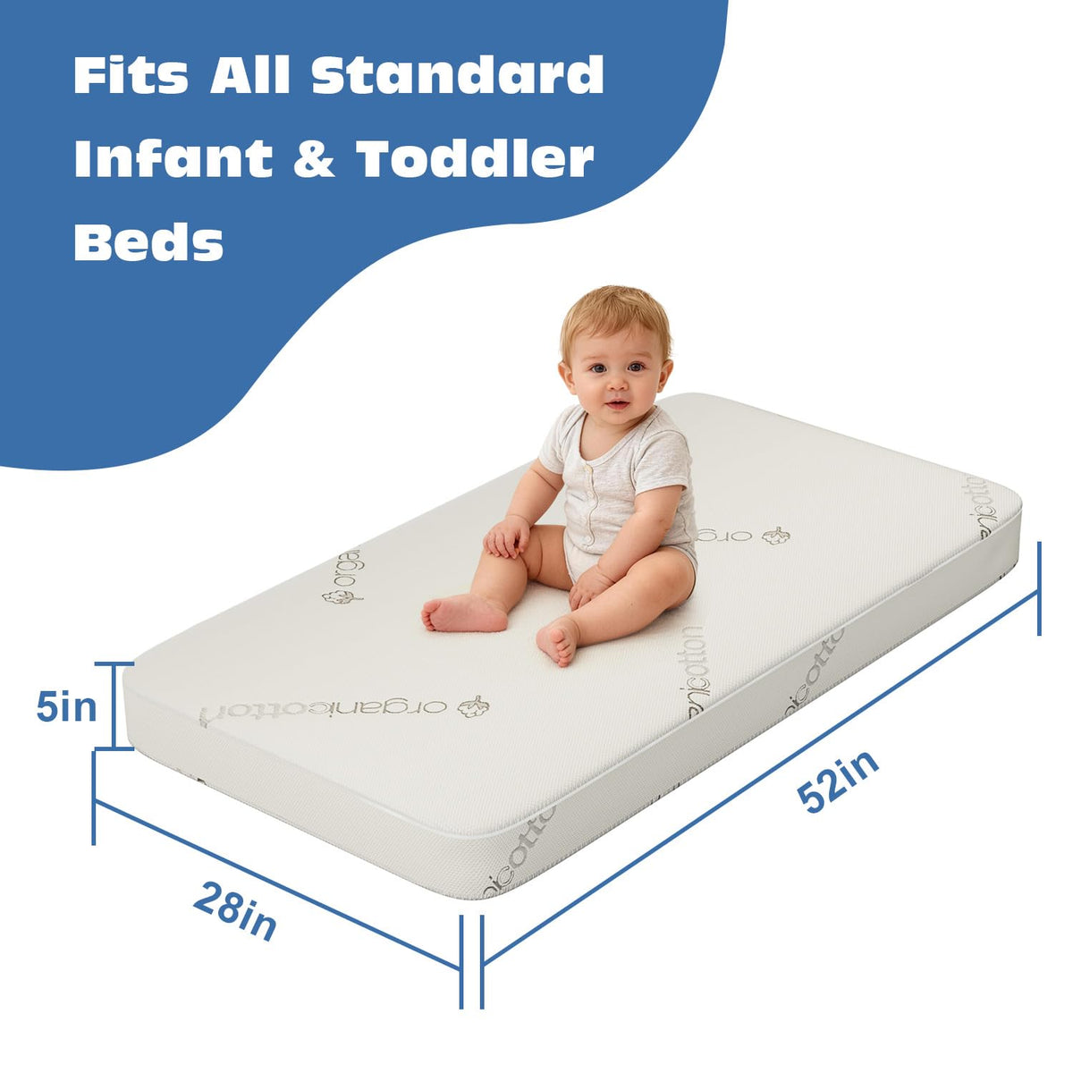 100% Organic Cotton Crib & Toddler Mattress Q813663