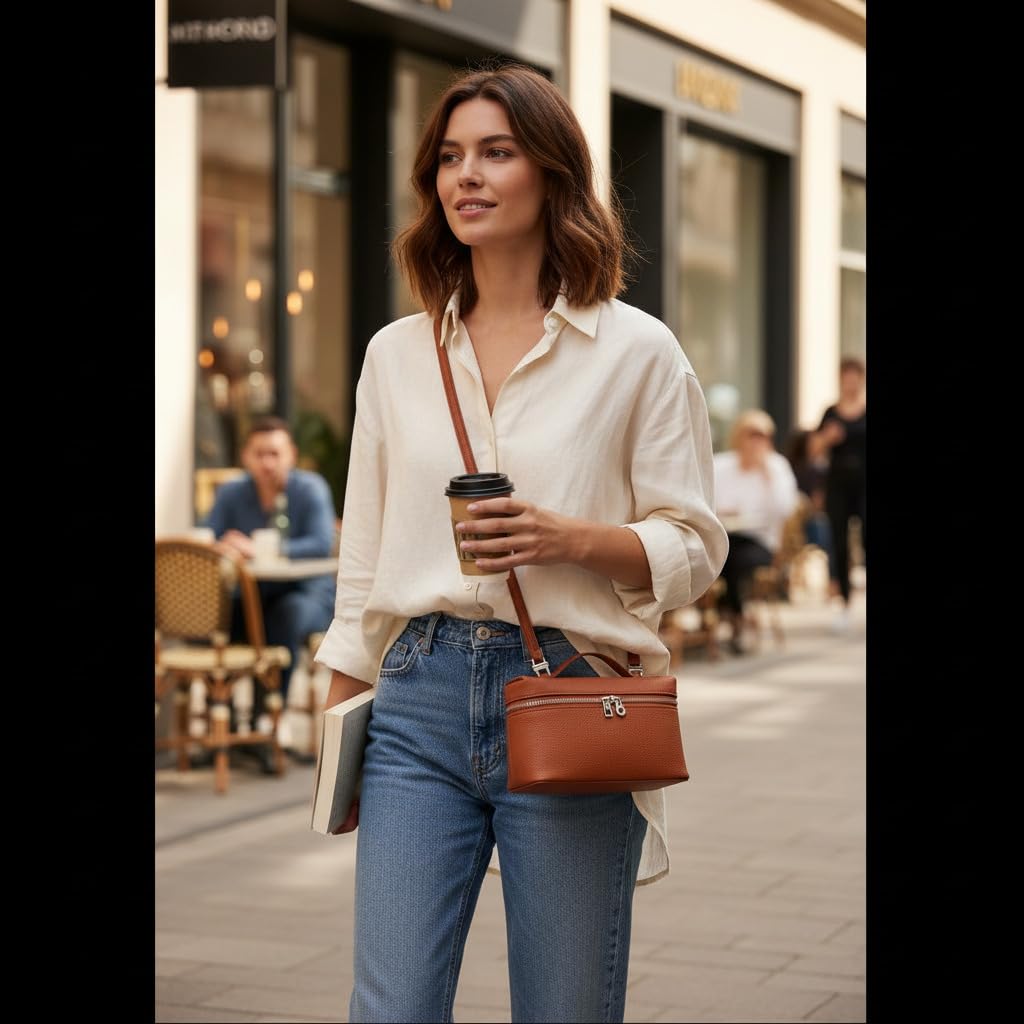 Small Genuine Leather Top-Handle Bag Y76362