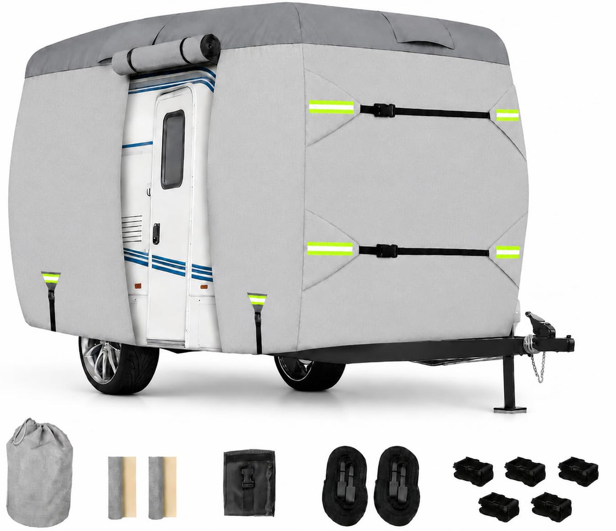 Fiberglass Travel Trailer Cover, Waterproof Camper Cover, RV Cover F98226