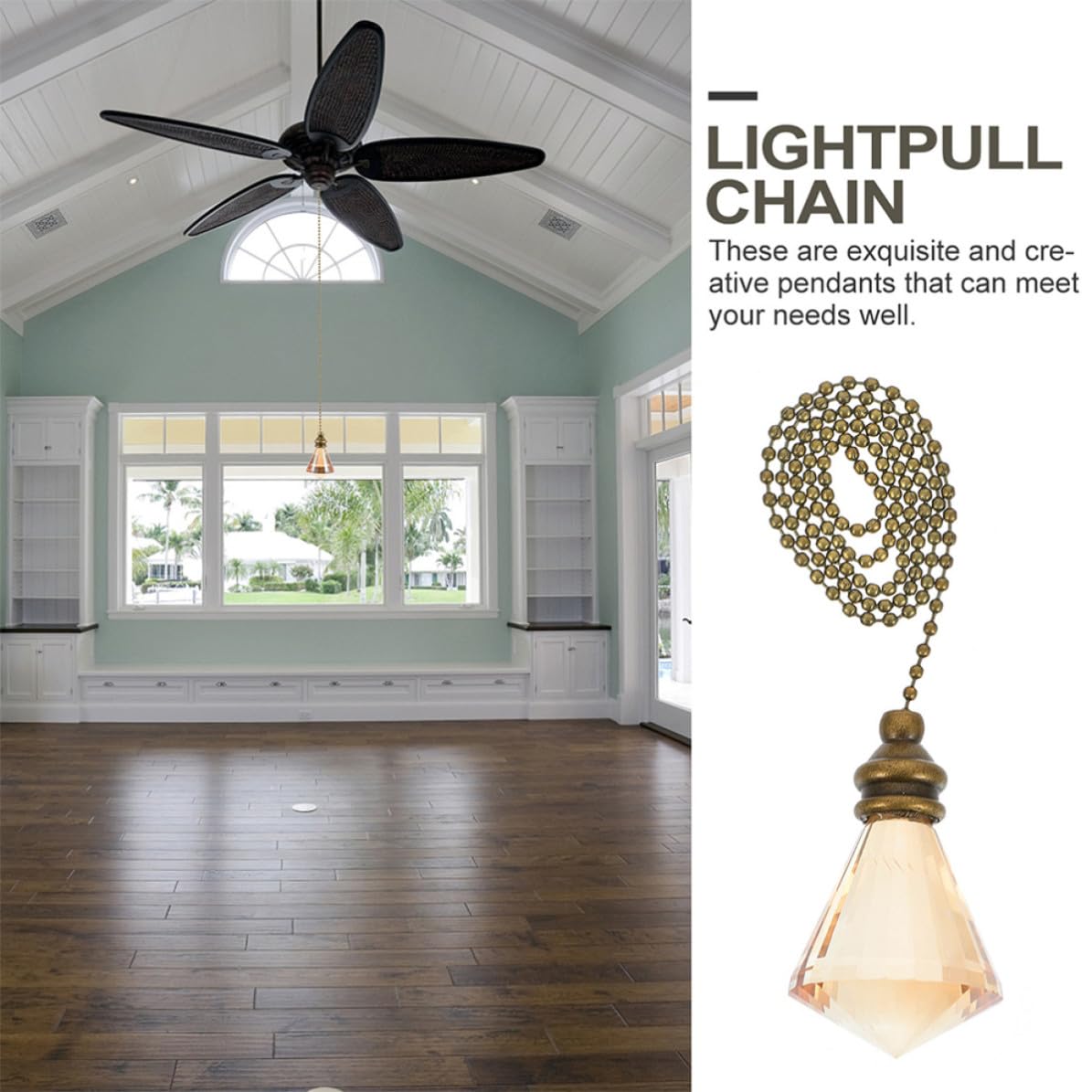 Ceiling Fan Pull Chain Crystal Pendant M298853