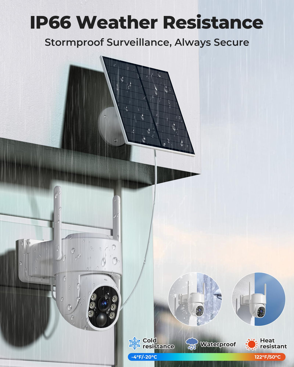 Wireless Outdoor Security Cameras 4MP Solar Powered 360°PTZ O780
