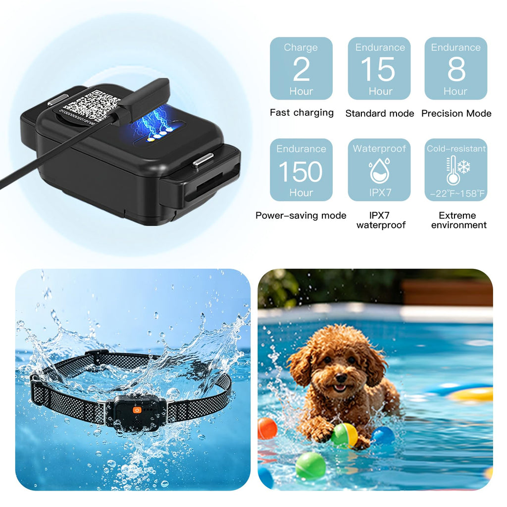 GPS Dog Collar & Pet Tracker Black T559