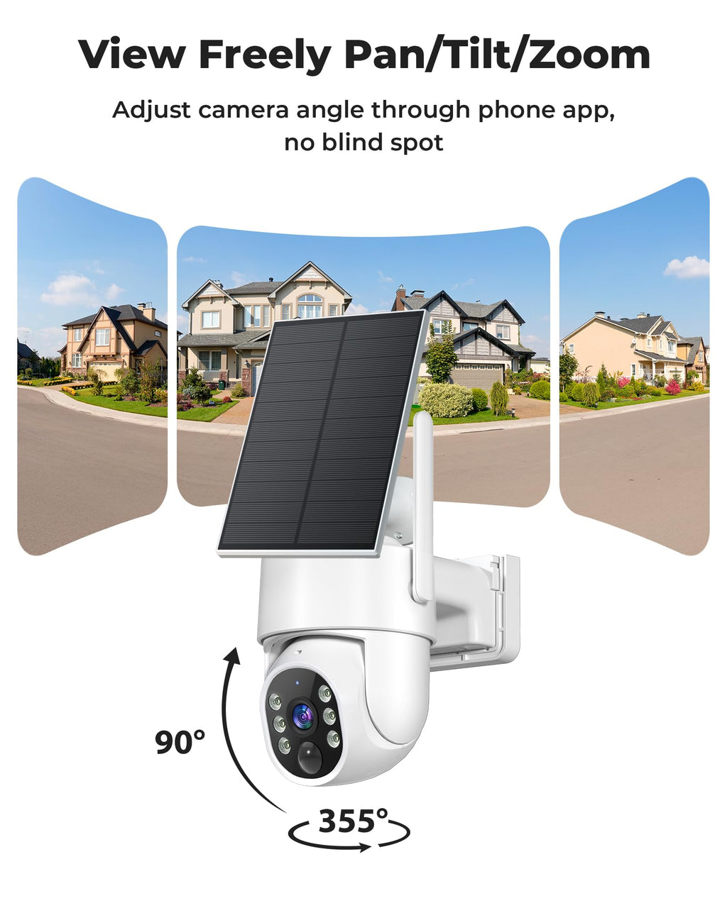 Wireless Outdoor Security Cameras 4MP Solar Powered 360°PTZ O780