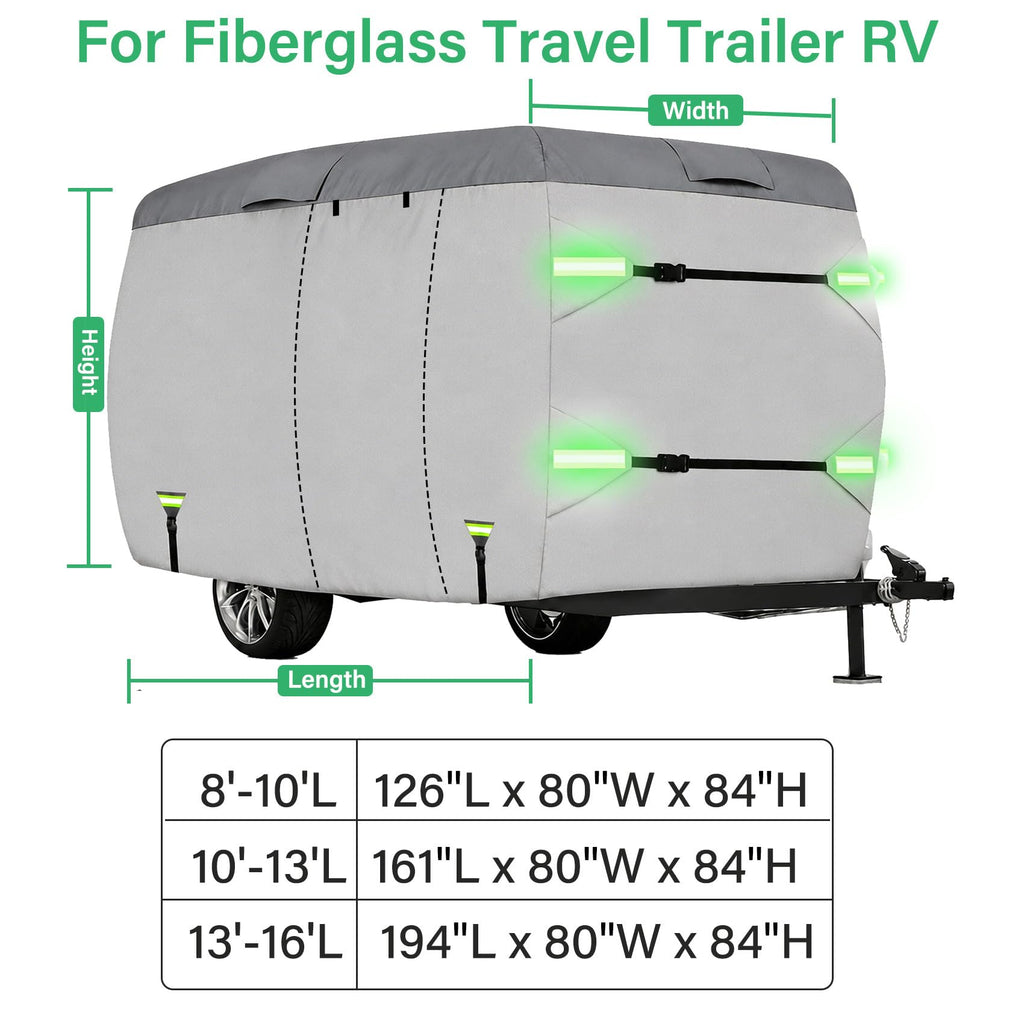 Fiberglass Travel Trailer Cover, Waterproof Camper Cover, RV Cover F98226