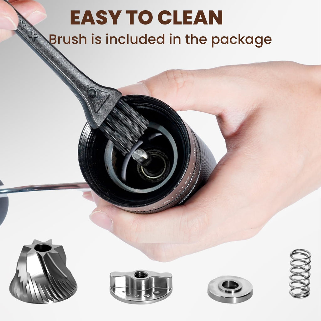 Manual Coffee Grinder with 60 Adjustable Settings, 28g Capacity, Stainless Steel Conical Burr D7298