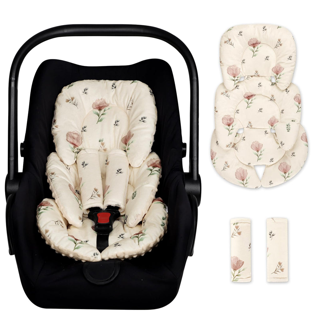 Infant Car Seat Insert with 2 Strap Pads, Reversible Head and Body Support C51615
