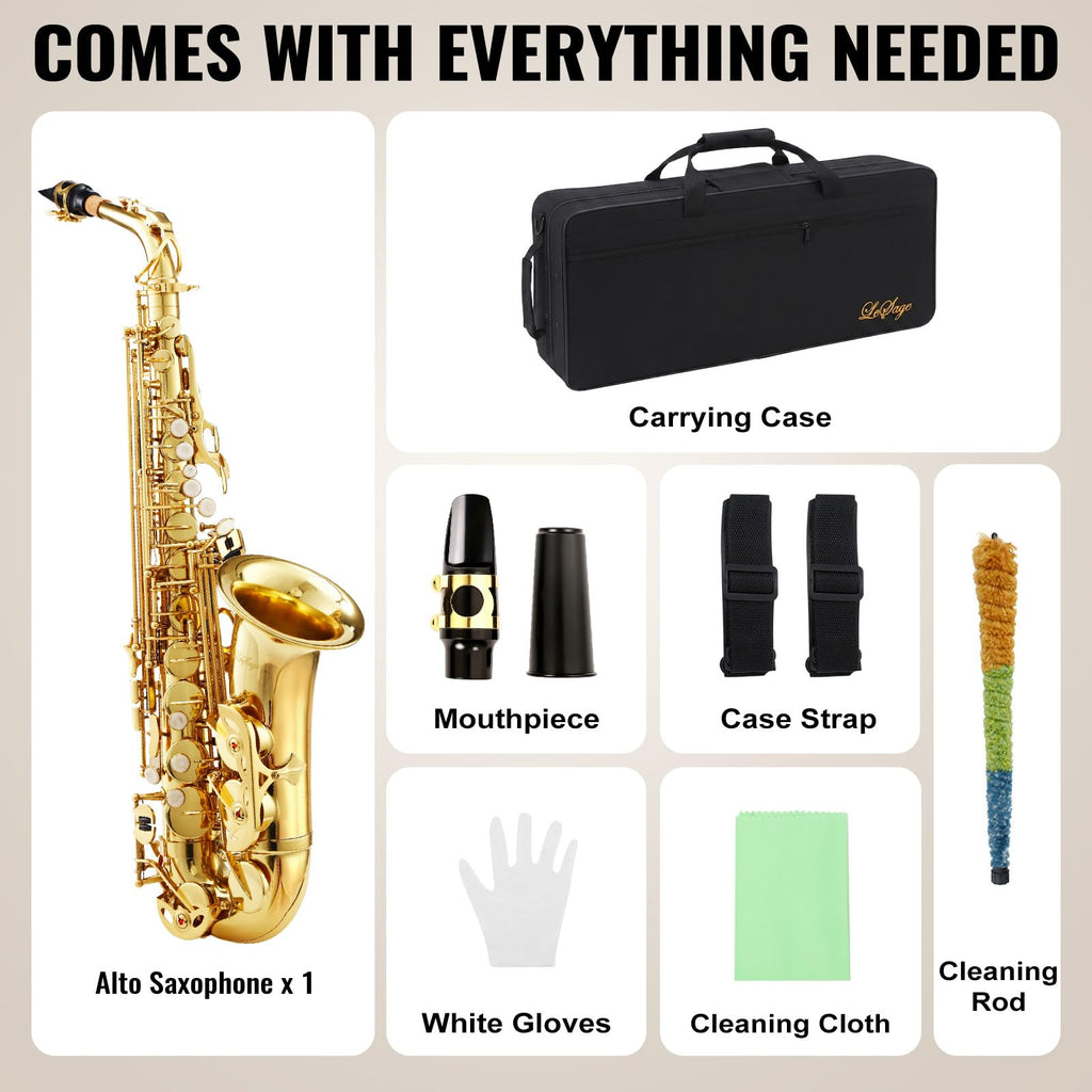 Alto Saxophone E Flat Starter Kit Gold A476