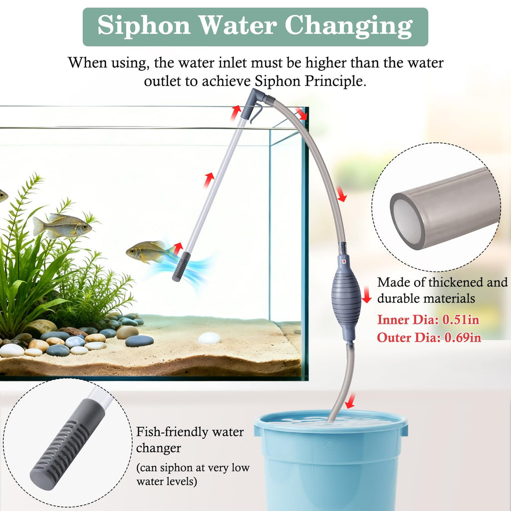 3-in-1 Aquarium Vacuum Gravel Cleaner with Siphon Hose A206097