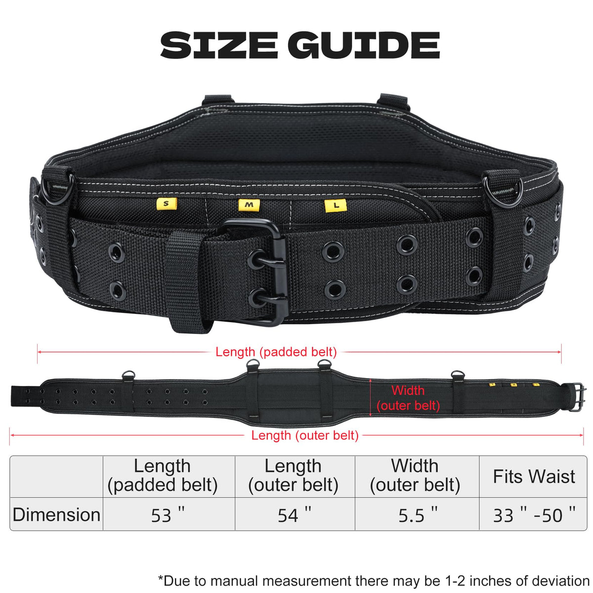 Tool Belt with Suspenders 32 Pockets 34"-48" Waist S206