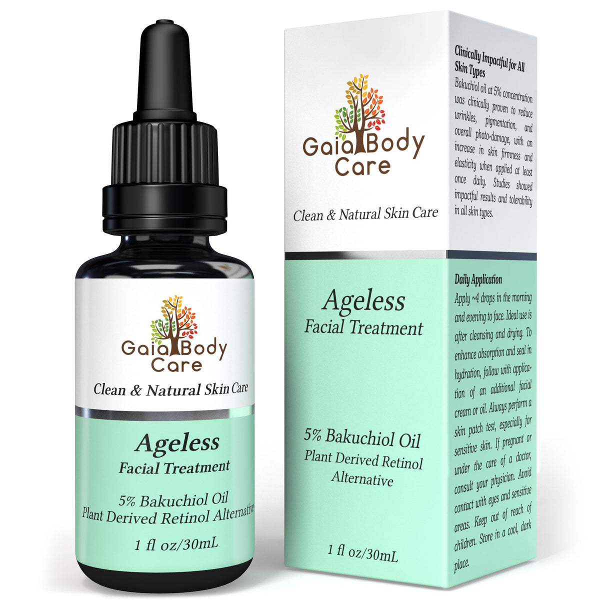 5% Bakuchiol Oil Organic Facial Oil 1oz Rose H412
