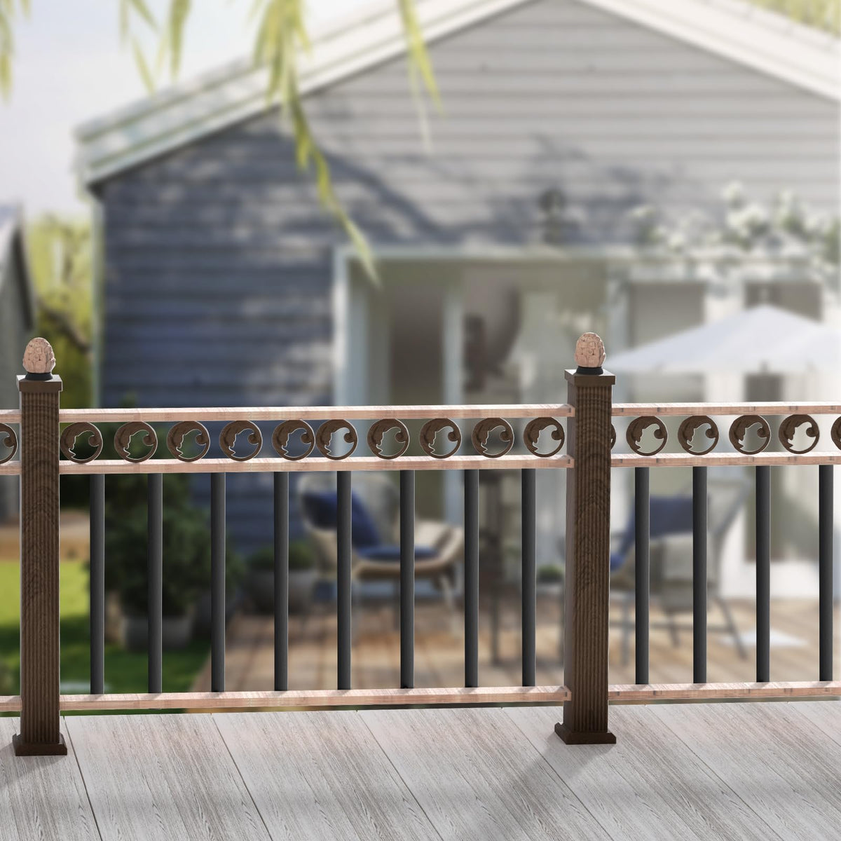 29.5"x1" Flat Aluminum Alloy 51 Pack Satin Black Metal Balusters S6369