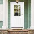 Fiberglass Exterior Door with Brickmould, 36 x 80 Left Hand Inswing 9 Lite Glass V1319