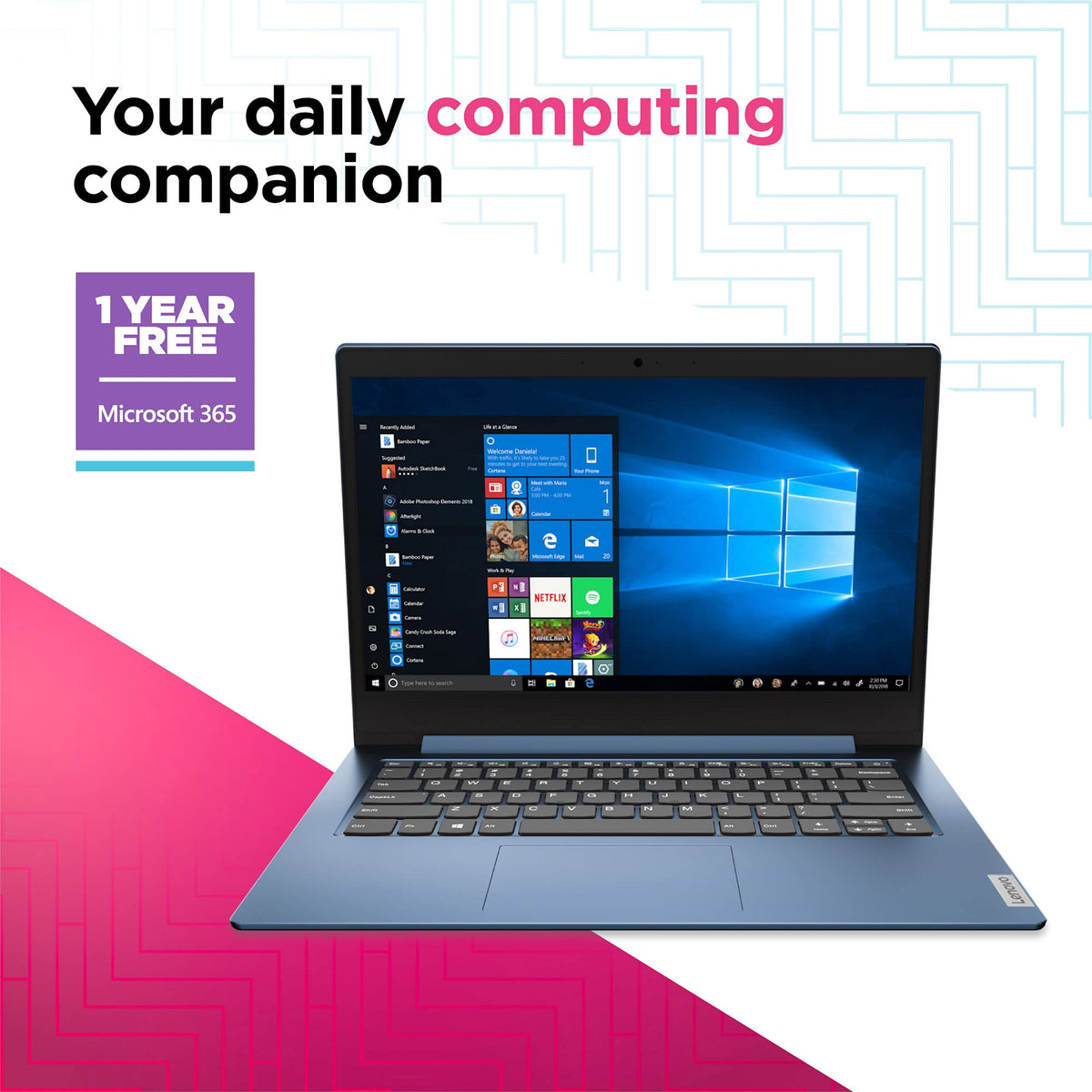 14" HD Laptop Intel Celeron N4020 4GB RAM 64GB Storage Ice Blue N1802