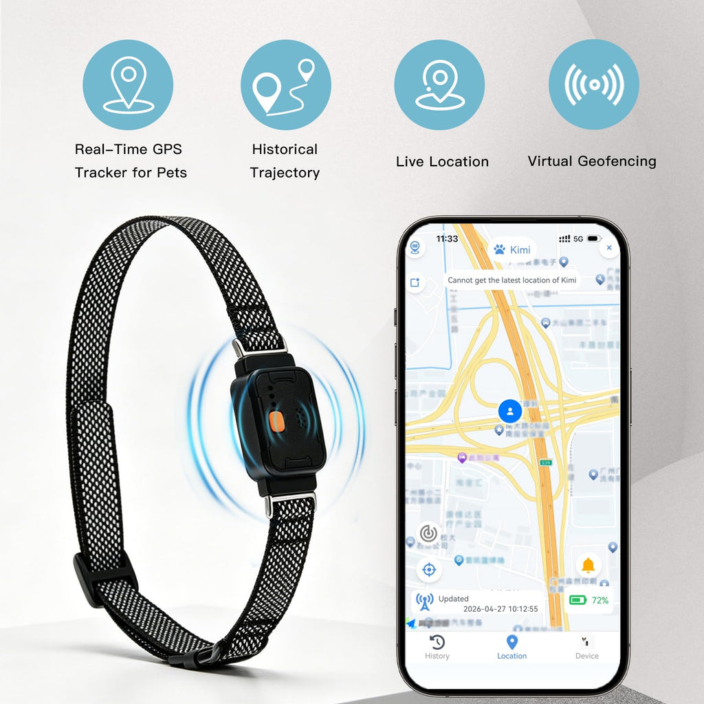 GPS Dog Collar & Pet Tracker Black T559