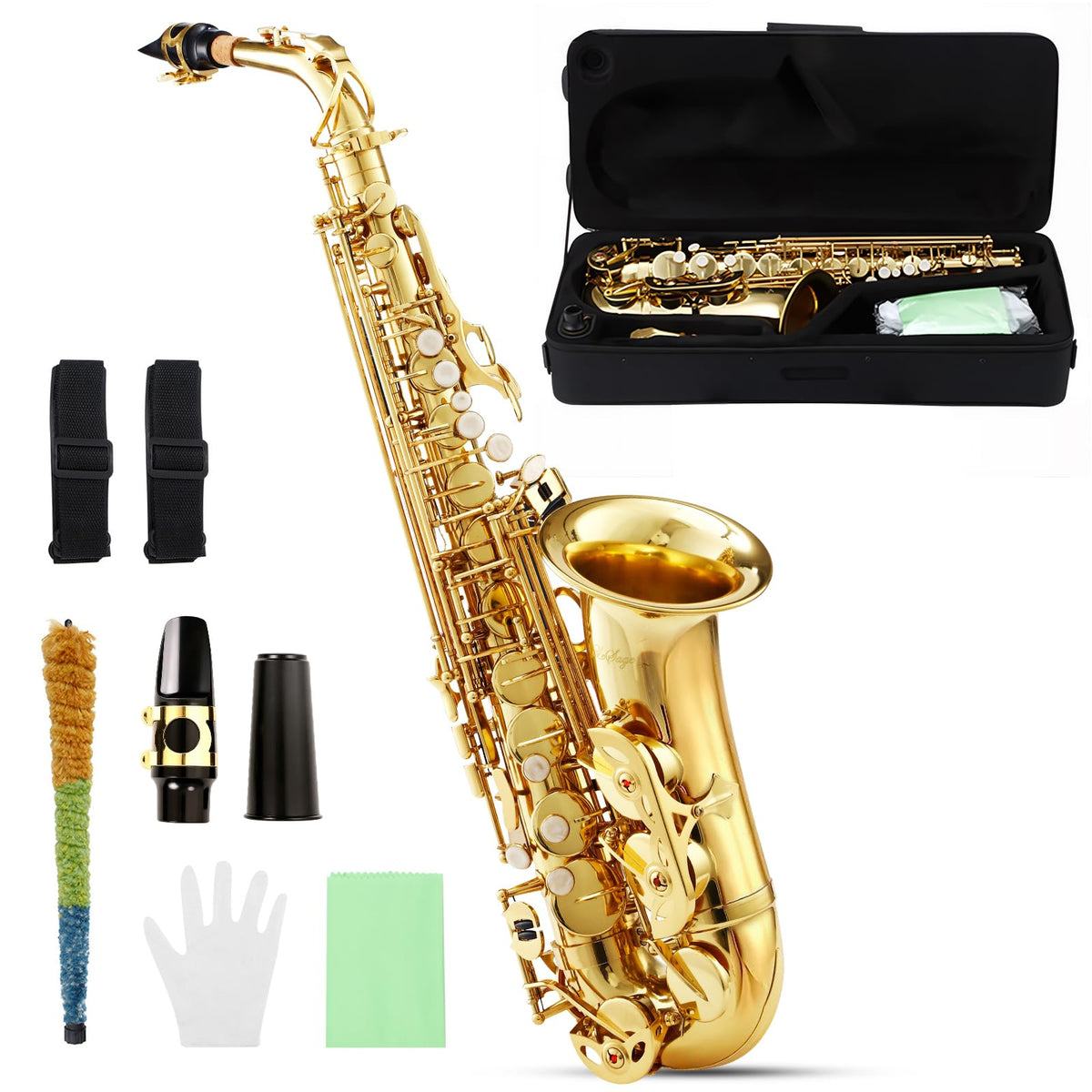 Alto Saxophone E Flat Starter Kit Gold A476