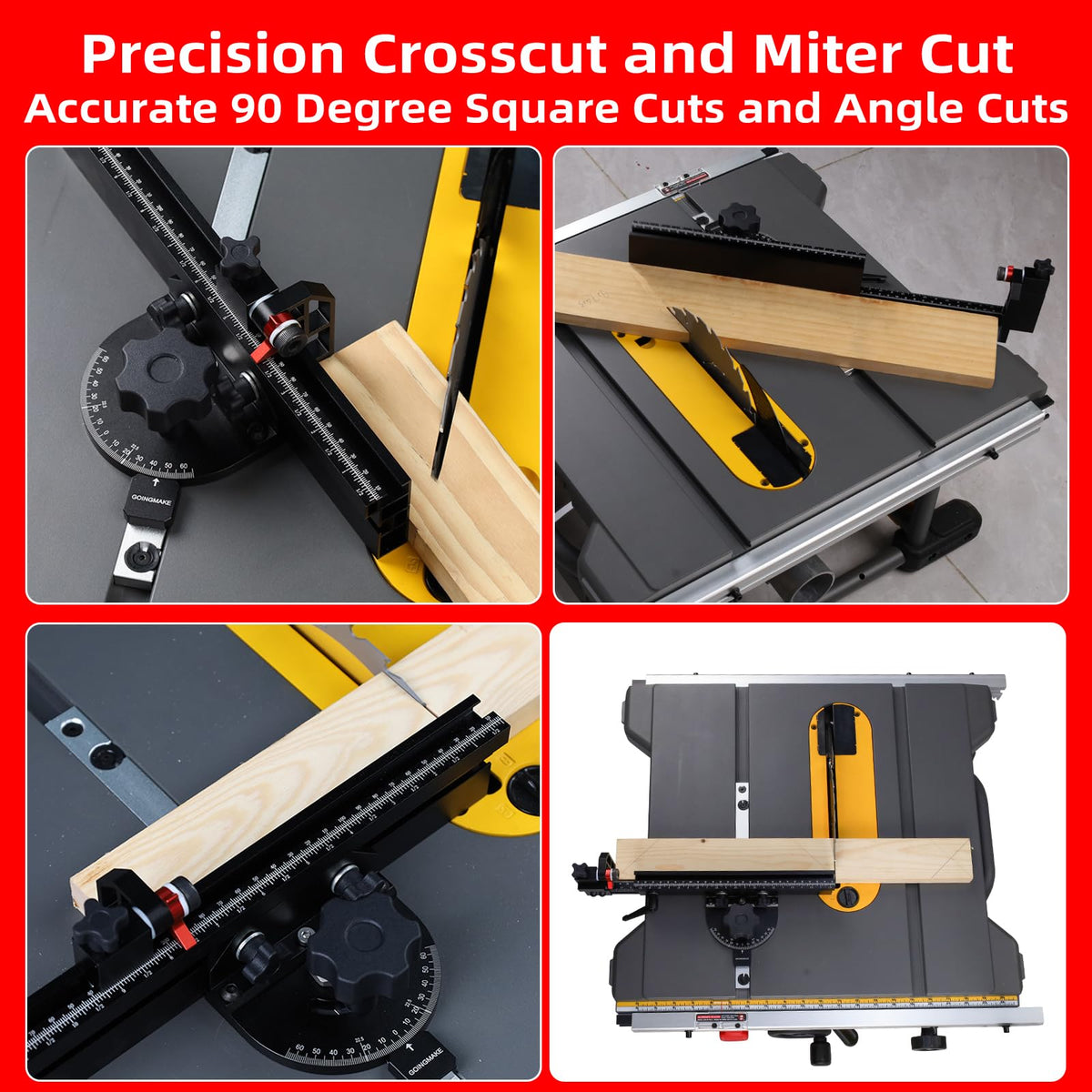 Small Table Saw Miter Gauge with Extendable Fence E5611