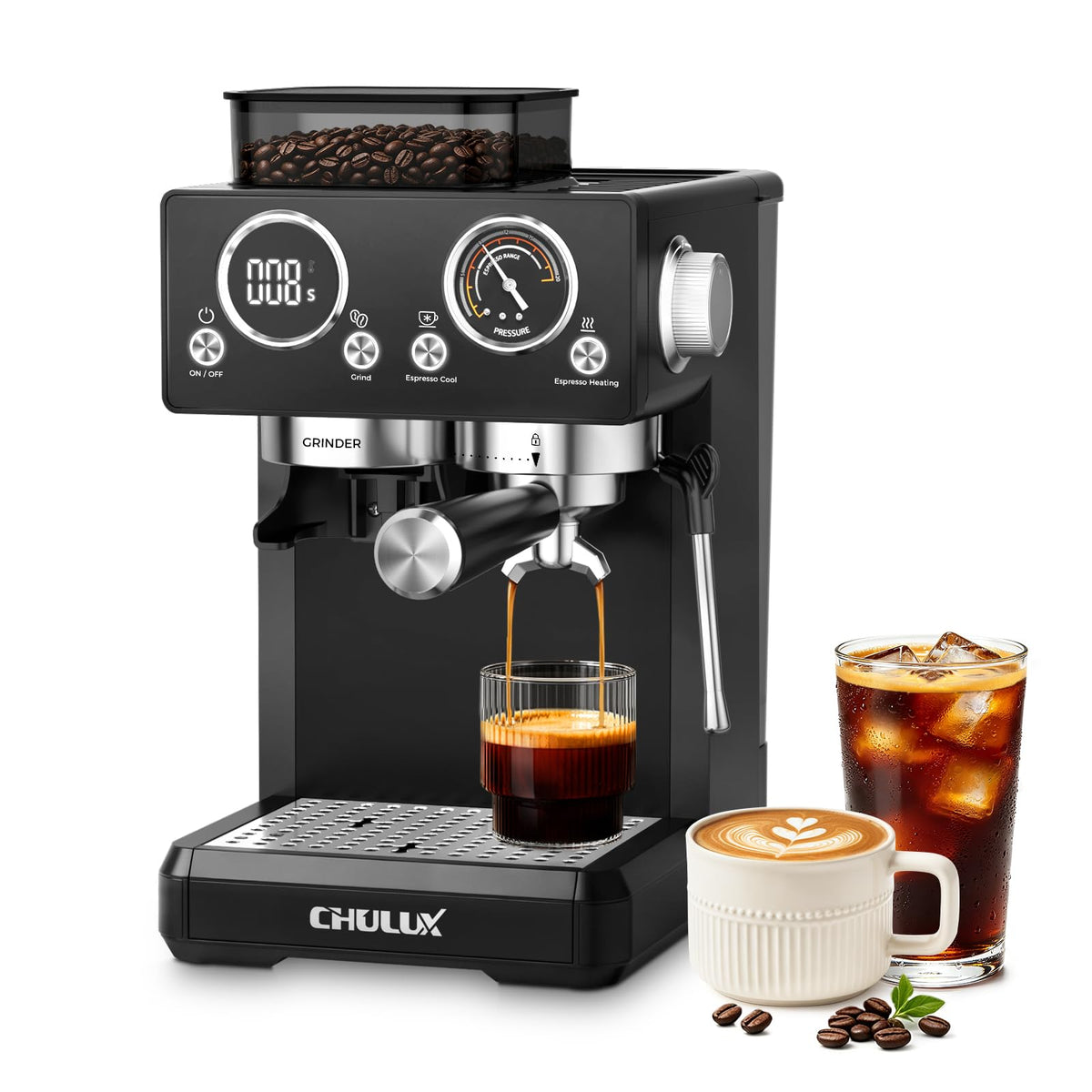 20Bar Espresso Machine with Conical Burr Grinder O371174