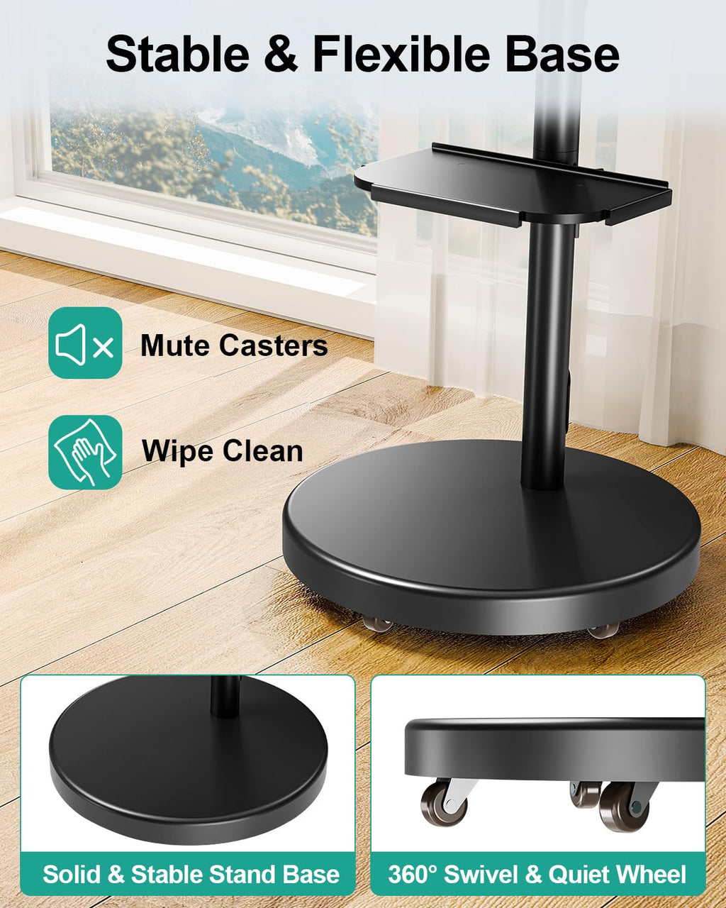 Rolling TV Stand for 26-65 inch Screens W743