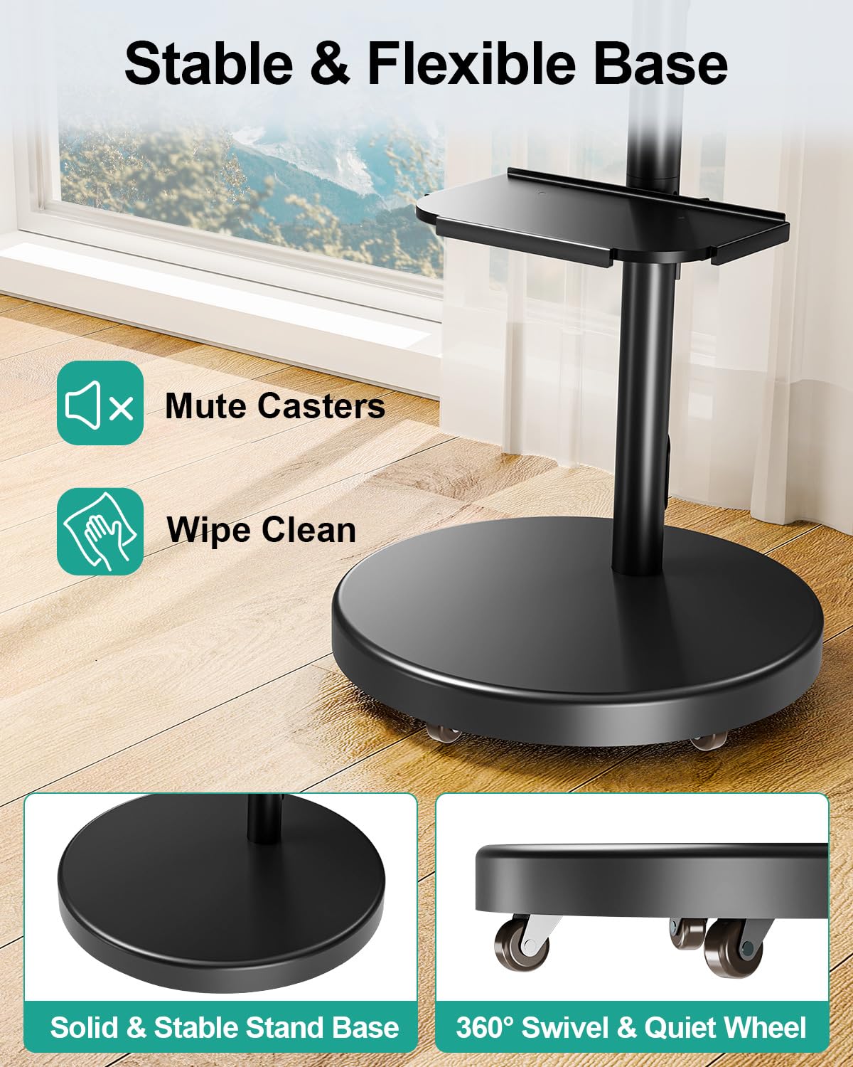 Rolling TV Stand for 26-65 inch Screens W743